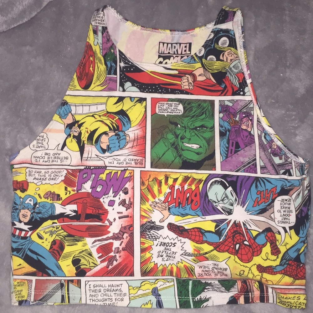 Marvel comics crop top